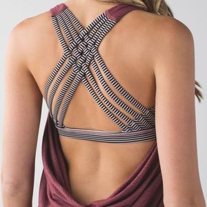 EUC Lululemon Wild Tank in Heathered Bordeaux Drama/Bon Bon/Wee Stripe Bon Bon 6